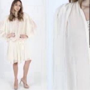 Chiffon Wedding Dress Ivory 80’s Dress Draped Bridesmaids Dress